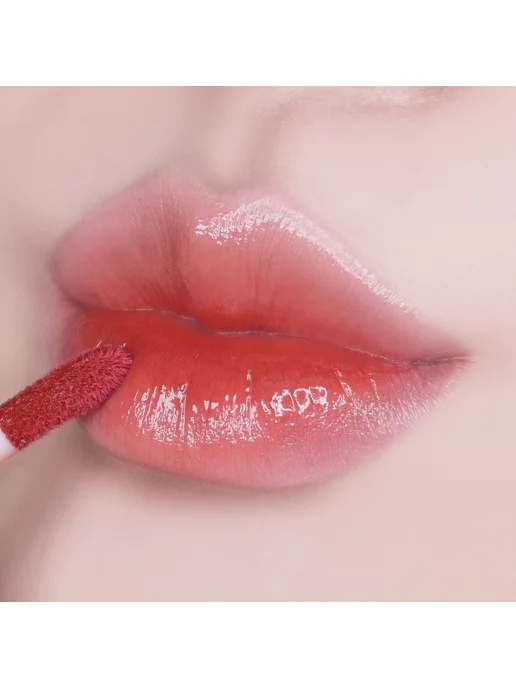 HOLIKA HOLIKA Блеск-тинт для губ HeartCrushGlowTintAir, 14 Sing, оранжевый, фото 3