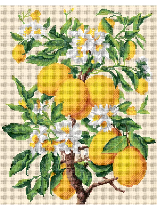 Art on Canvas Лимоны Алмазная мозаика на подрамнике 40х50 см, 40x50 см, фото 2