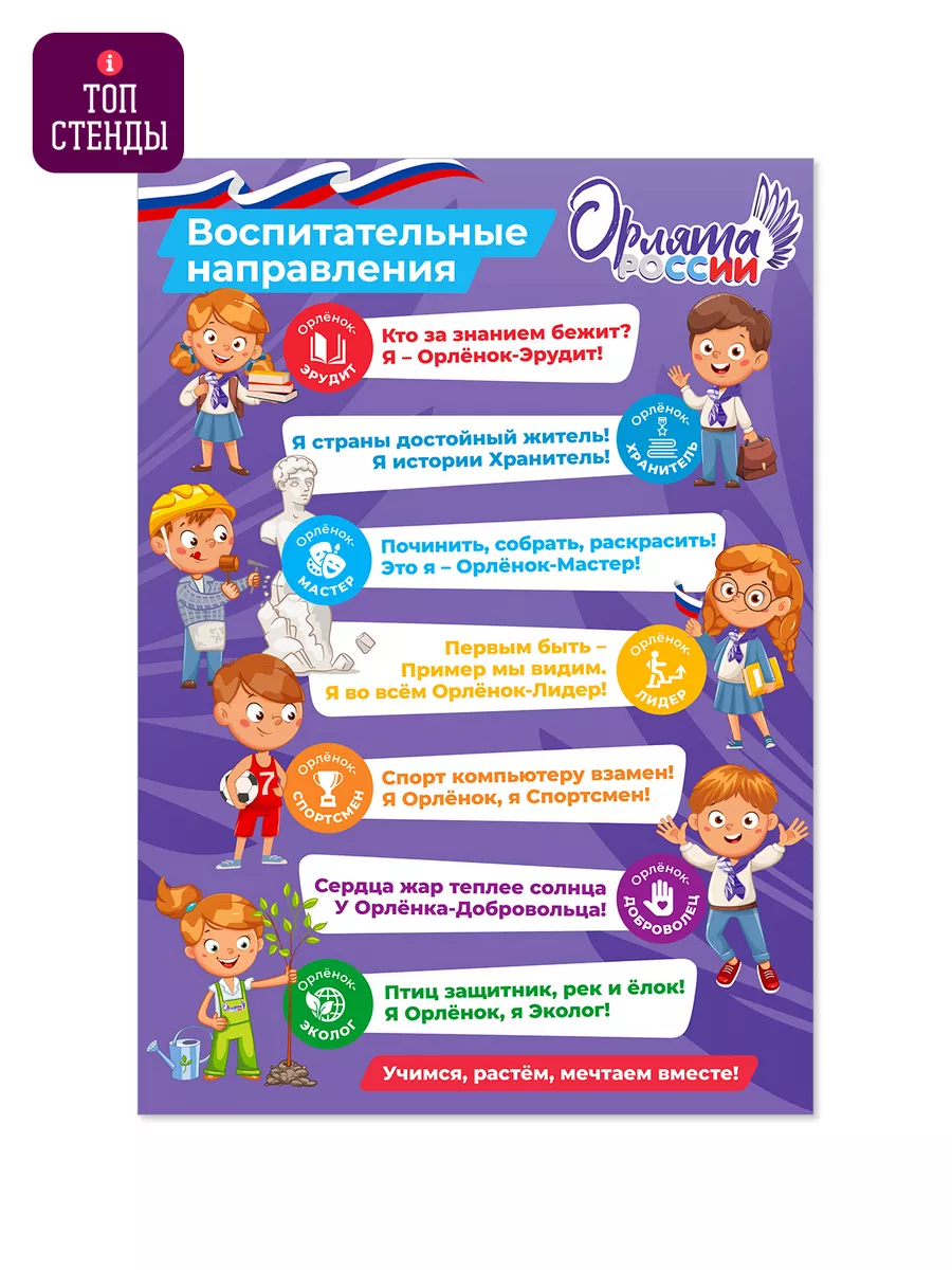 Набор плакатов А4 Орлята России песня, треки, атрибутика Топ Стенды  202212493 купить за 233 ₽ в интернет-магазине Wildberries
