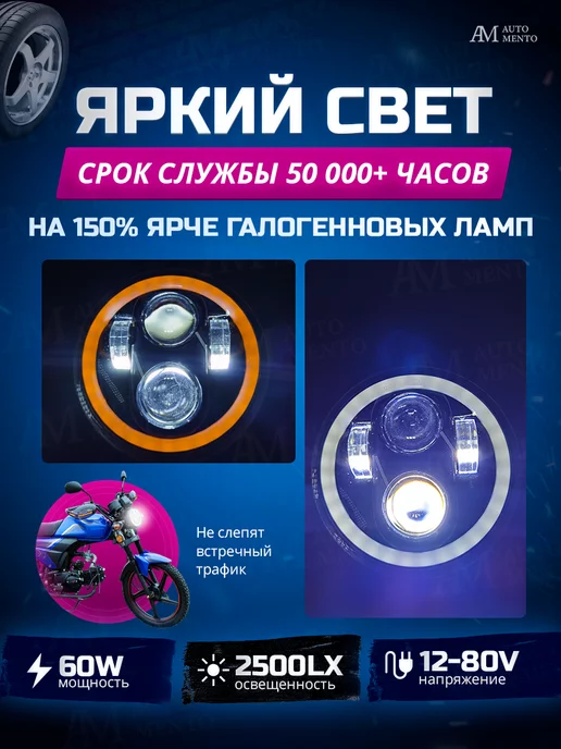 AutoMento Фары светодиодные для ВАЗ 2106, вариант, фото 8
