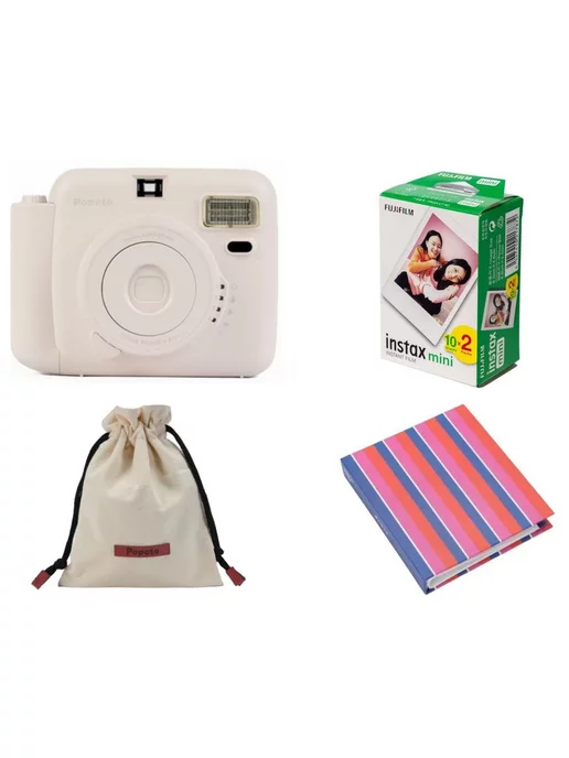 Fujifilm Instax Mini 20шт + Фотоаппарат Popoto Instant Camera