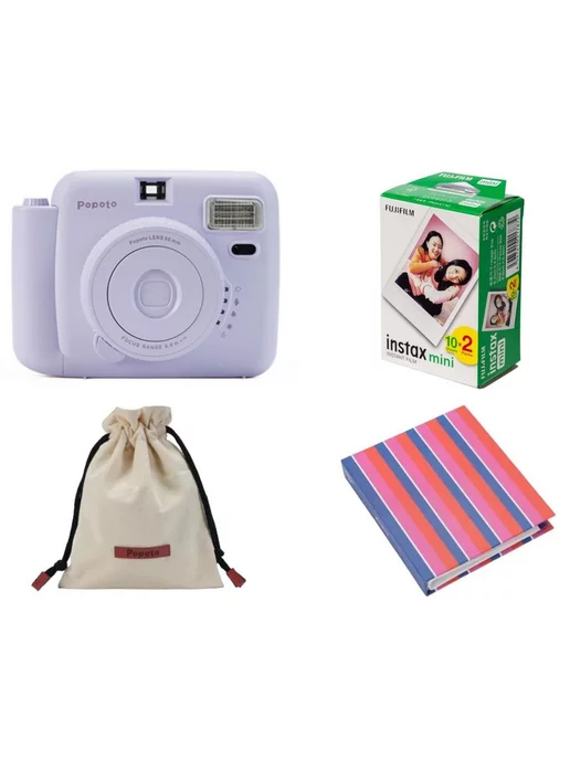 Fujifilm Instax Mini 20шт + Фотоаппарат Popoto Instant Camera