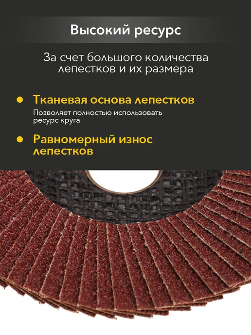 KRANZ Круг лепестковый торцевой, циркониевый P40, 125х22,2мм, 125x22.2 мм, фото 4