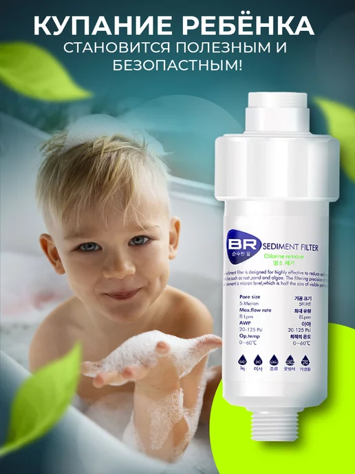 BR water Фильтр для воды и душа+ 2 сменных катриджа, белый, фото 7