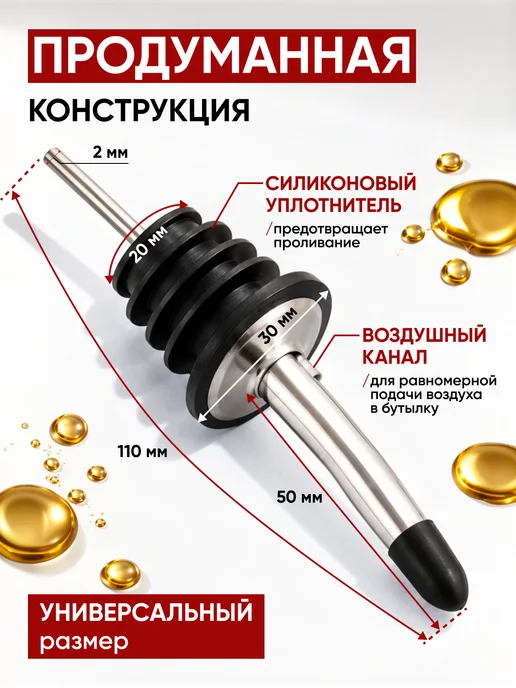 Chu-Do boksi Пробка дозатор для бутылок 3 шт, 3 шт, фото 4