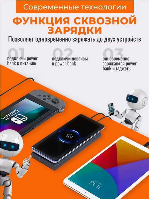 Xiaomi Внешний аккумулятор Повербанк с беспроводной зарядкой, черный, фото 2