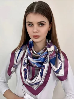 Платок шелковый на голову и плечи шейный косынка 90х90 HN Fashions 202436357 купить за 350 ₽ в интернет-магазине Wildberries