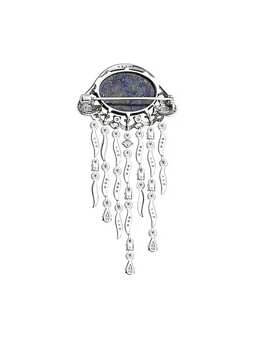 JEWELRY Брошь серебряная на одежду медуза, серебристый, фото 2