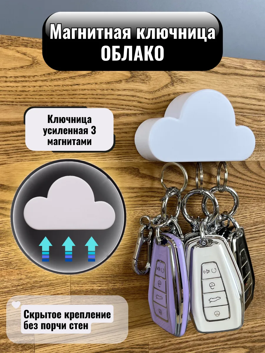 Ключница магнитная настенная в прихожую для дома облако