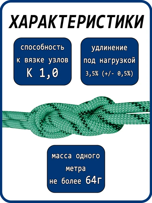 АзотХимФортис Верёвка статическая 12мм - 15м сверхпрочная Fortis, 10 м, фото 3