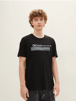 Прямая футболка с принтом хлопок TOM TAILOR 202519858 купить за 895 ₽ в интернет-магазине Wildberries