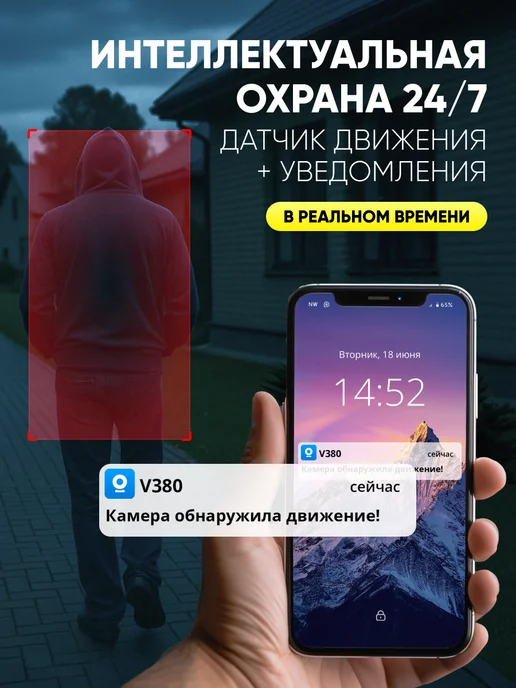 GALATRONICS Камера видеонаблюдения уличная wi-fi с датчиком движения, белый, фото 6