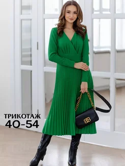 Платье трикотажное плиссе BASIC LINE 202529364 купить за 2 739 ₽ в интернет-магазине Wildberries