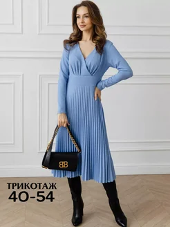 Платье трикотажное плиссе BASIC LINE 202530245 купить за 3 193 ₽ в интернет-магазине Wildberries