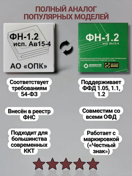 АО "ОПК" Фискальный накопитель 15 месяцев ФН 1.2, вариант, фото 2