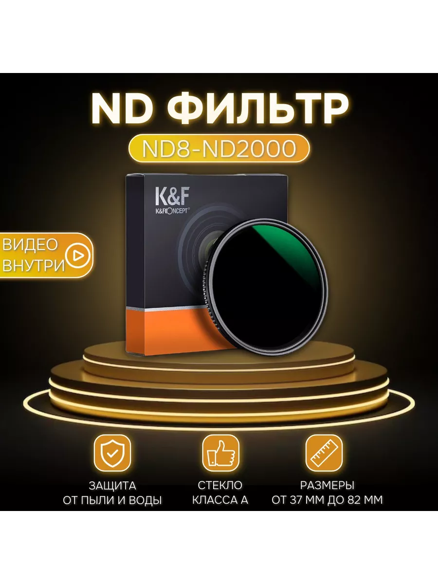 Переменный нейтральный ND8 -ND2000 фильтр 67 мм