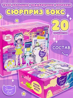 Подарочный набор Сюрприз бокс для девочки 20предметов Sweet Cat Shop 202722387 купить за 1 255 ₽ в интернет-магазине Wildberries