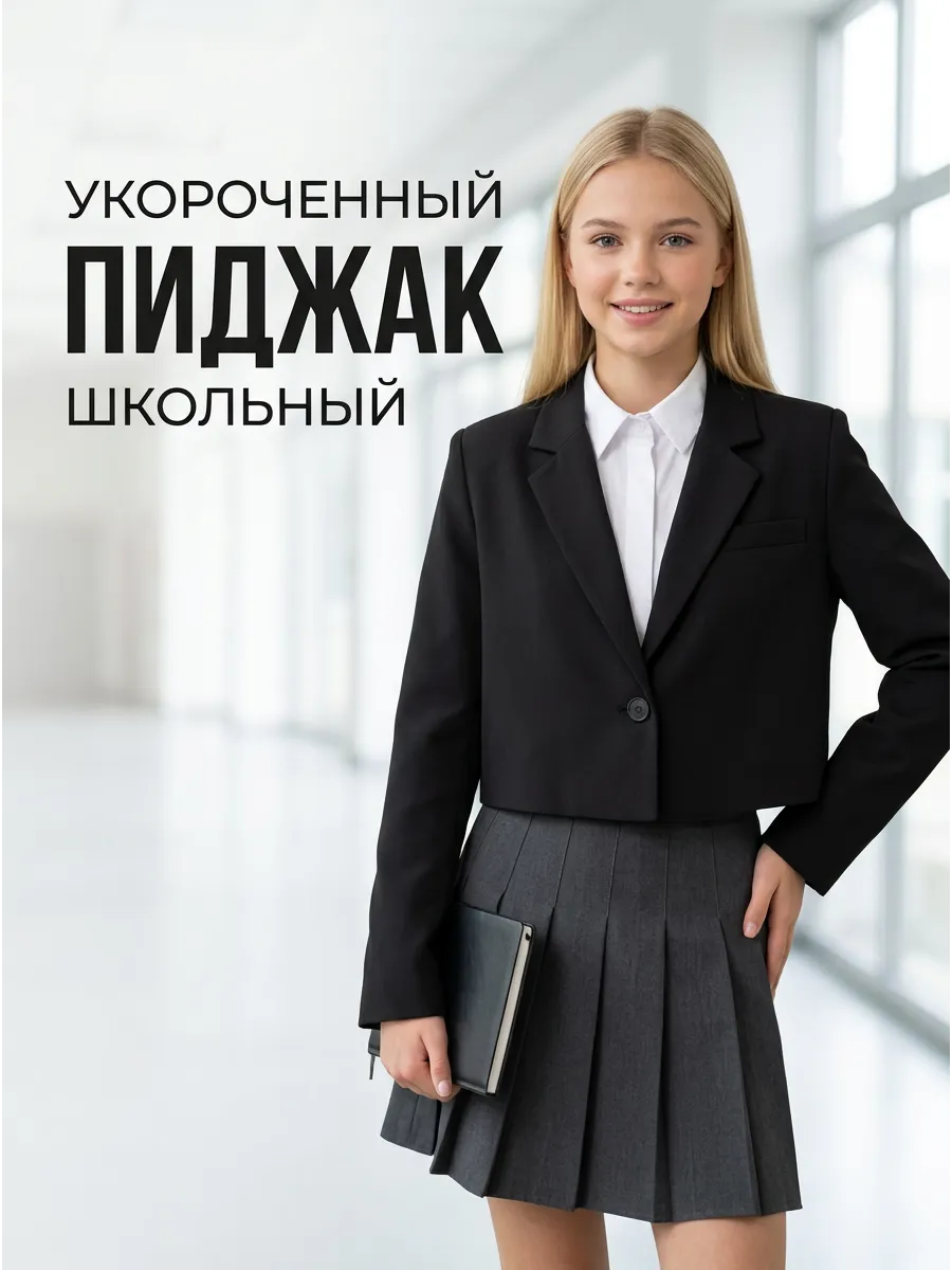 Укороченный пиджак черный