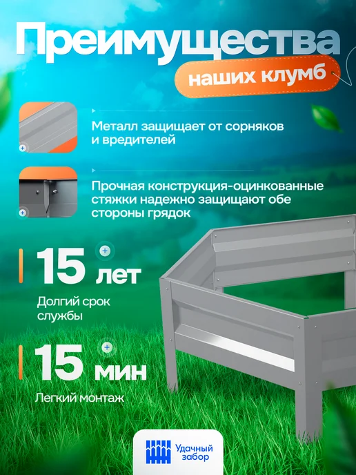 удачная грядка Клумба Удачная шестигранная, панели 30 см, вариант, фото 3