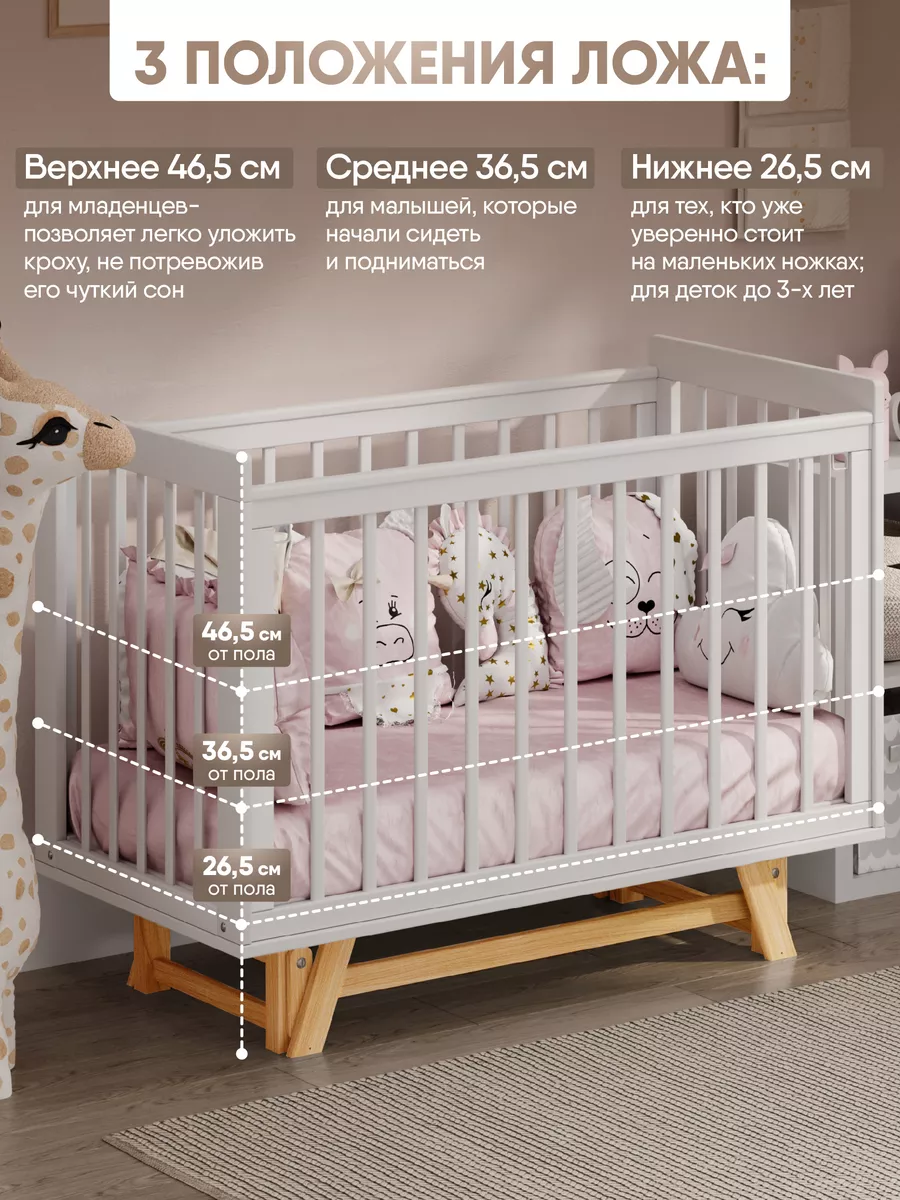 Кровать для новорожденных Severen 120х60 sleep and smile 202895013 купить  за 13 493 ₽ в интернет-магазине Wildberries