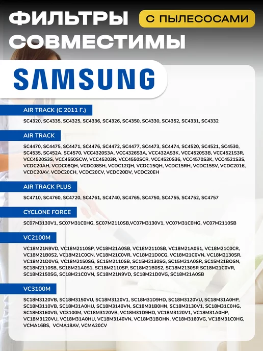 Samsung Комплект фильтров для пылесоса, голубой, фото 2
