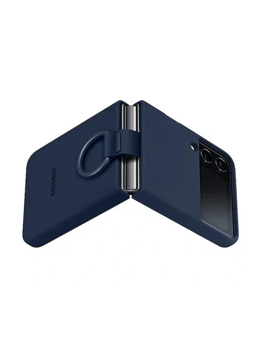 Оригинал Чехол Samsung Galaxy Z Flip 4 Silicone Cover with Ring Navy