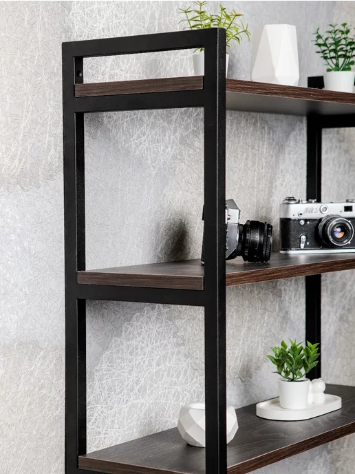 mebelHOME Полка настенная в стиле лофт тройная 49х24х58 см, 69x24x58 см, фото 5