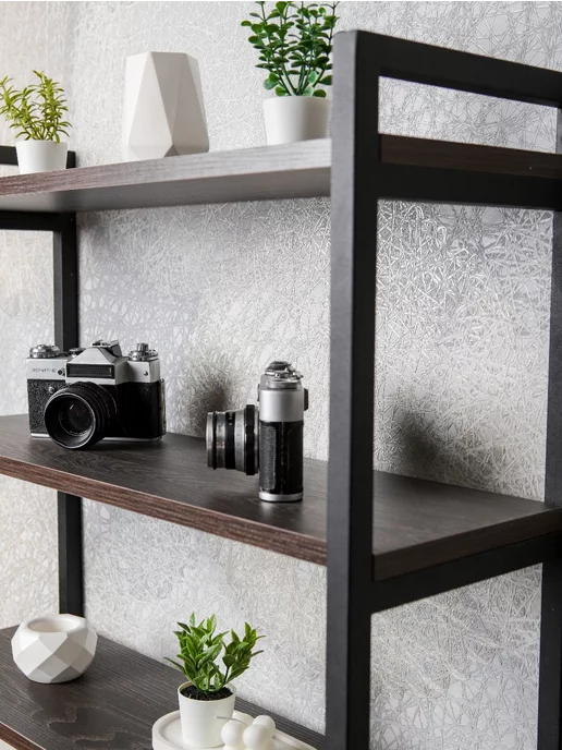 mebelHOME Полка настенная в стиле лофт тройная 49х24х58 см, 69x24x58 см, фото 6