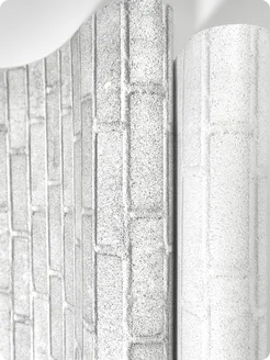 Обои бумажные кирпич серые Кирпичики19 - 2 рулона. Купить обои на стену. Изображение 12