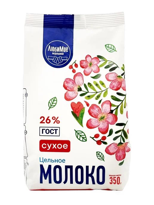 Любимое Молоко сухое цельное, ГОСТ, 26%, 350 г, 350 г, 4 шт, фото 2