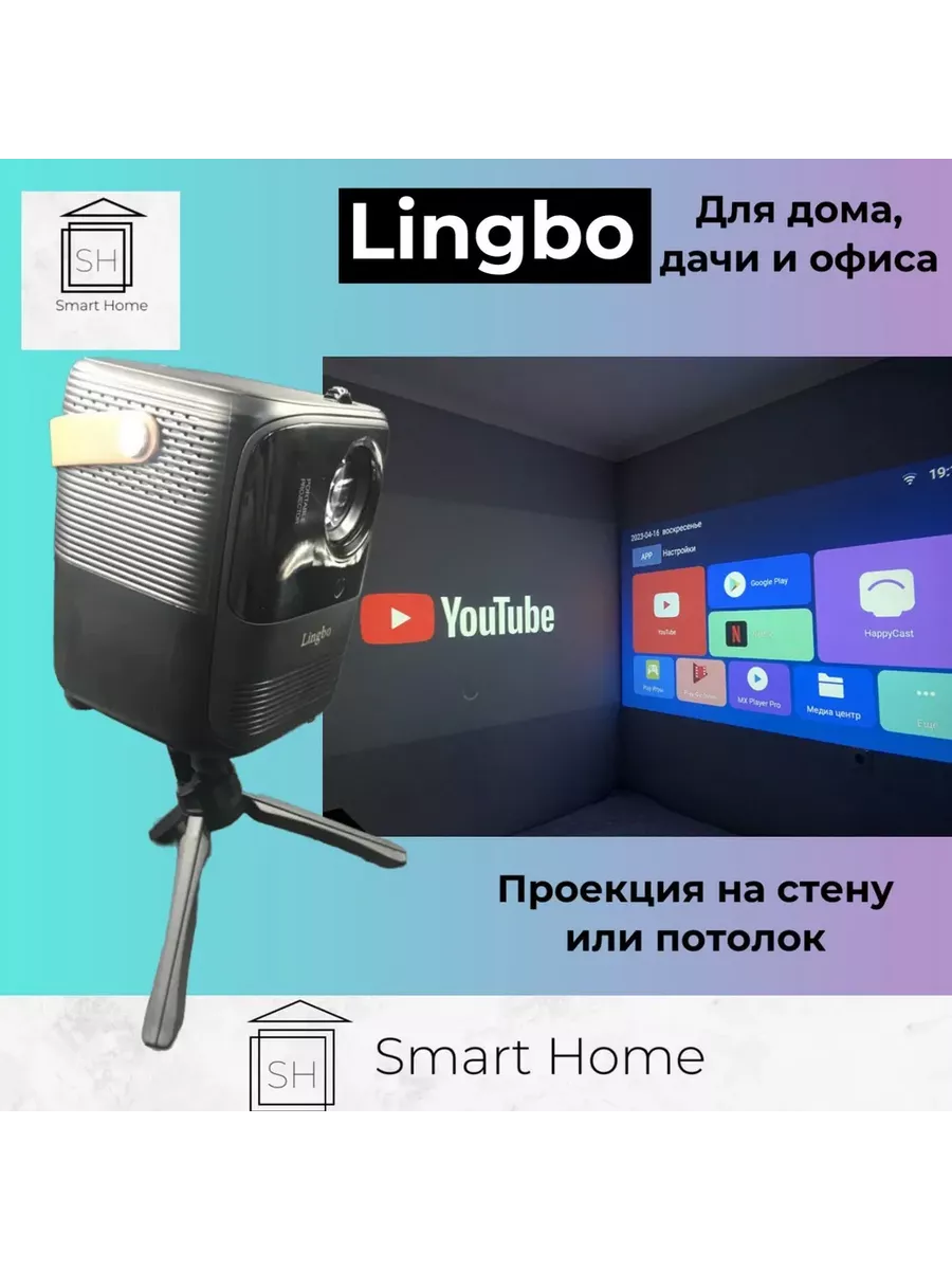 Проектор для фильмов мини домашний кинотеатр для детей Lingbo 203221325  купить в интернет-магазине Wildberries