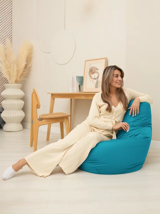 DiVan Кресло мешок Груша 2XL бирюзовый Дюспо, голубой, фото 3