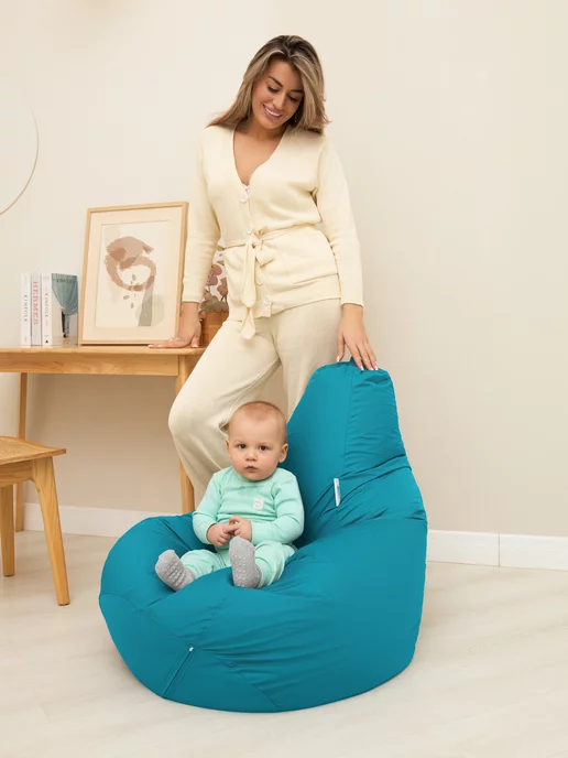 DiVan Кресло мешок Груша 2XL бирюзовый Дюспо, голубой, фото 8