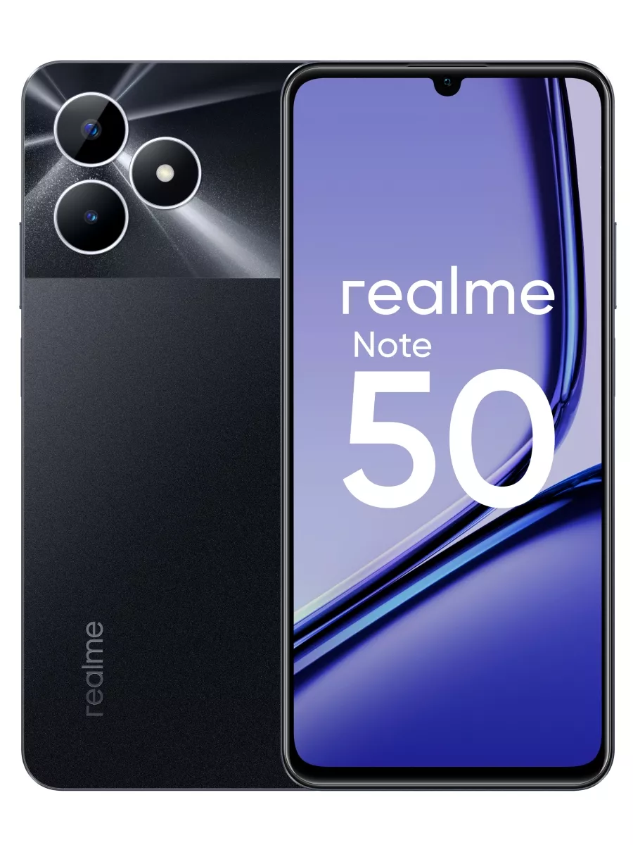 Смартфон Note 50 4+128 ГБ RMX3834, Полуночный черный Realme 203230660  купить в интернет-магазине Wildberries