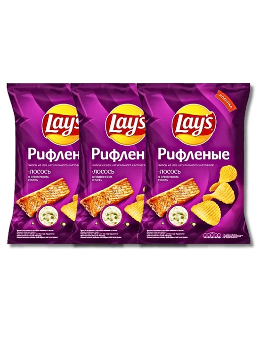 Lay's Lays Чипсы картофельные лосось набор 3 шт 140 гр, 3 шт, 140 г, фото 3