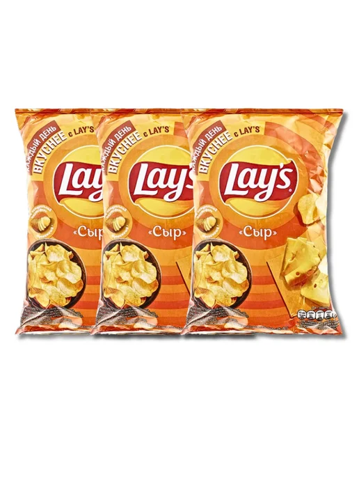 Lay's Lays Чипсы картофельные сыр набор 3 шт 140 гр, 3 шт, 140 г, фото 3