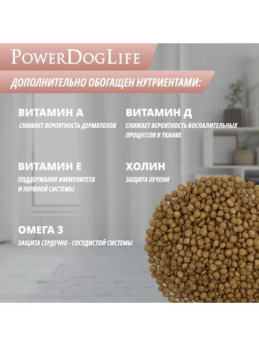 Сухой корм PowerDogLife для собак, средние, лосось, 6 кг, фото 4