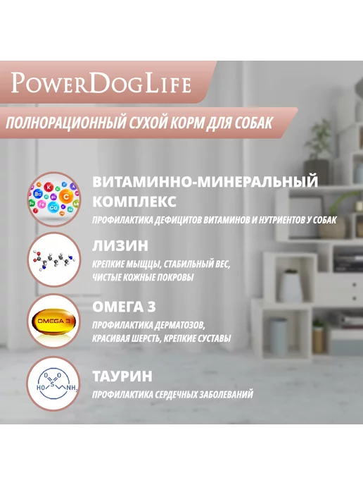 Сухой корм PowerDogLife для собак, средние, лосось, 6 кг, фото 6