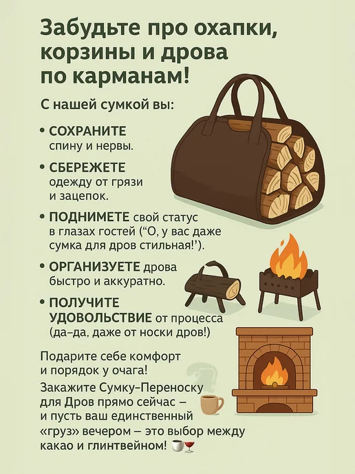 GetCamping Сумка переноска для дров, бежевый, фото 2