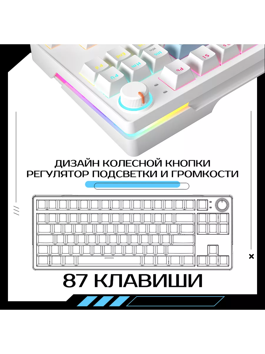 ZA87 проводная клавиатура механическая для компьютера 80% CyberLynx  203452632 купить в интернет-магазине Wildberries