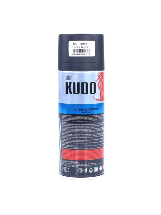 KUDO Грунт-наполнитель акриловый 1К, 520 мл, 520 мл, черный, фото 4