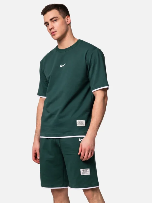 ALINAA-SHOP Костюм спортивный летний футболка и шорты, зеленый, фото 2