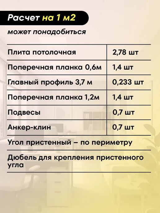 ANGARA Потолочная панель Армстронг Ангара Board 600х600х7мм 3 шт, 8 шт, фото 6