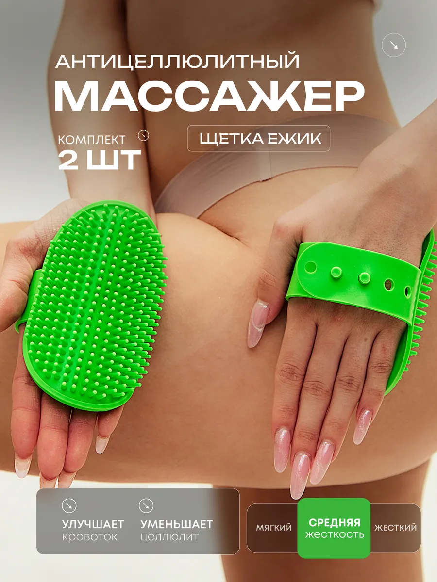 Массажер антицеллюлитный массажная щетка ежик варежка