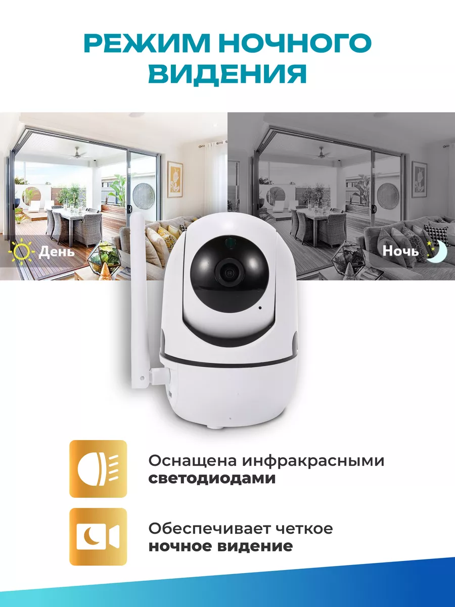 Камера видеонаблюдения wi fi для дома поворотная IP Bogarina 203731636  купить за 1 084 ₽ в интернет-магазине Wildberries