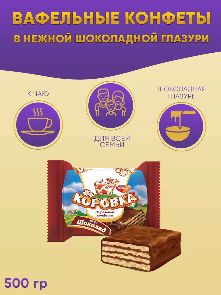 ЛЕНИВАЯ КОРОВА вафельные конфеты, 1 кг.