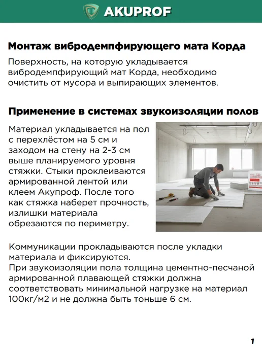 Корда Шумоизоляция для стен от соседей Термозвукоизол 15 м², 15 м, фото 3