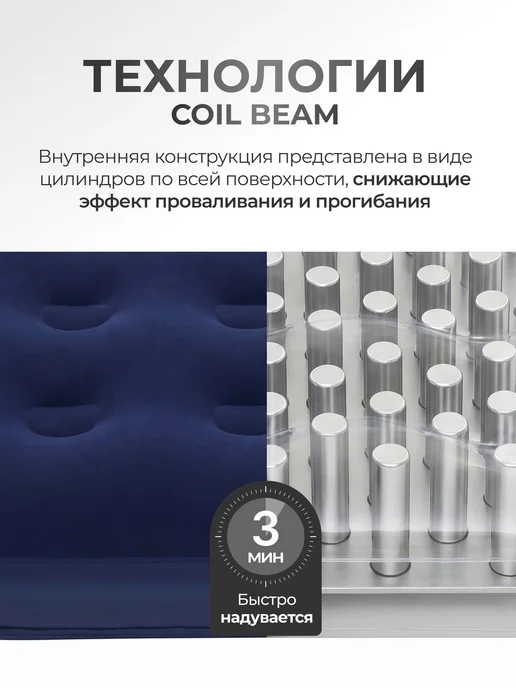 Bestway Матрас надувной односпальный, 130 кг насос встроенный 67223, 130 кг, фото 2