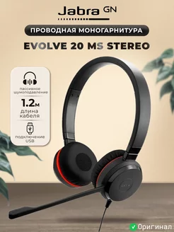 Компьютерная гарнитура Jabra EVOLVE 20 MS Stereo USB-А Jabra 203815769 купить за 3 681 ₽ в интернет-магазине Wildberries