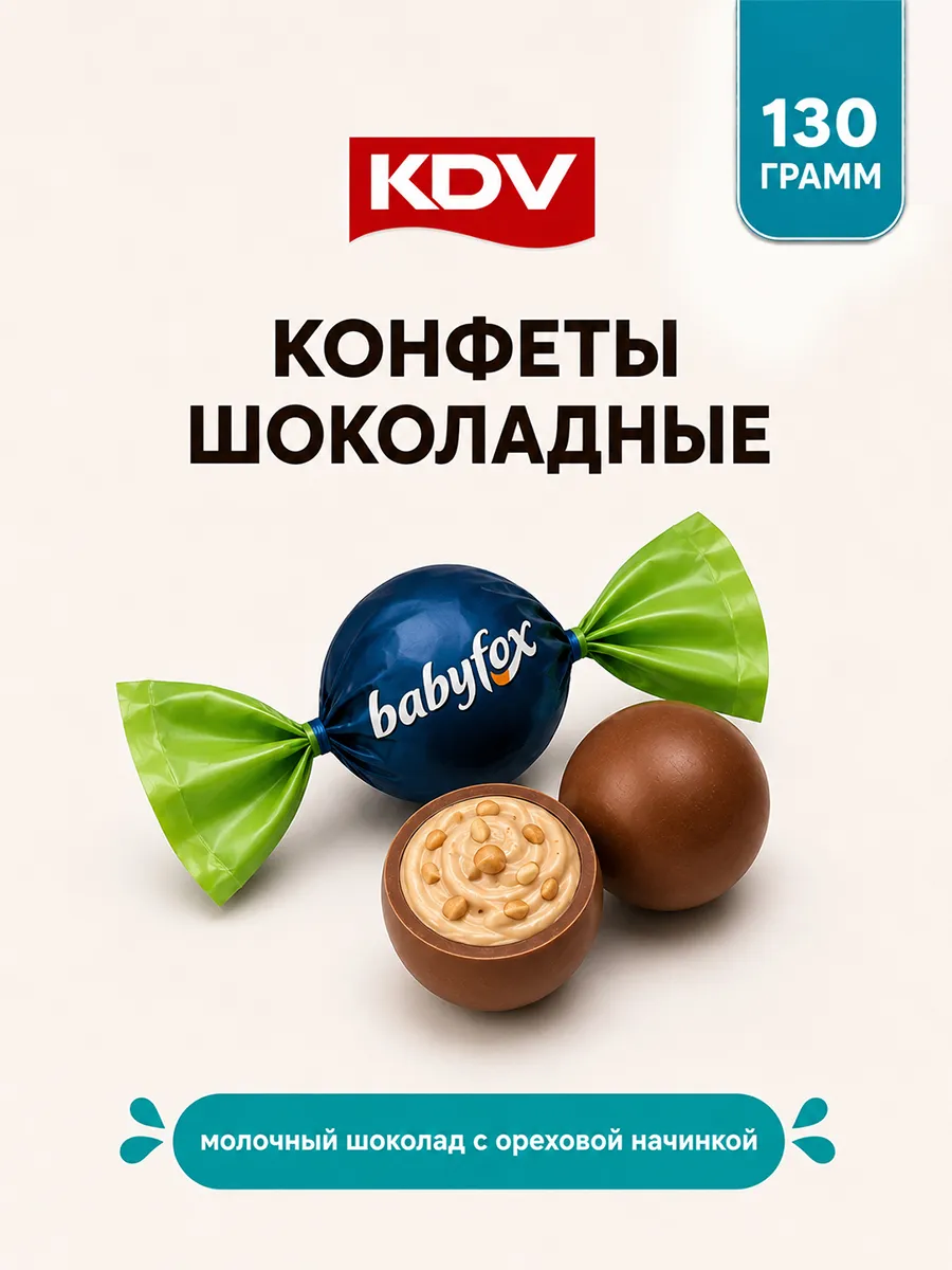 Конфеты шоколадные BabyFox Galaxy sphere с фундуком